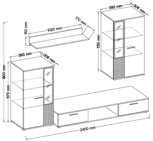 Zestaw mebli Meblościanka + Duża Szafa Dąb Sonoma na Arena.pl