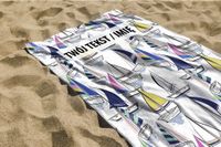 RĘCZNIK Łódki z twoim dowolnym tekstem 130x70cm 043E