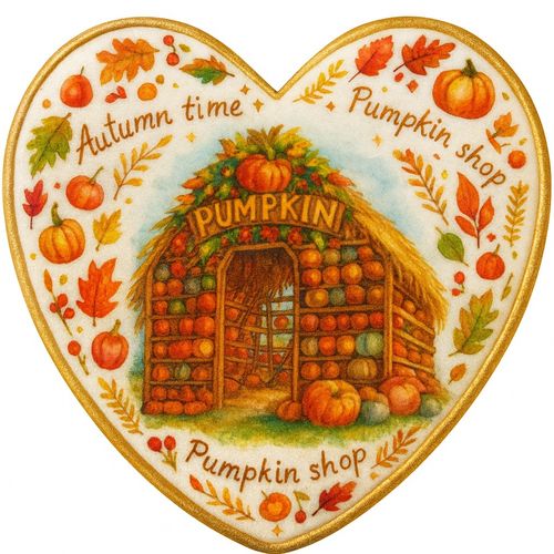 CIASTKO LUKROWANE DYNIA ROZ. L SERCE NO1 JESIEŃ RĘCZNIE ROBIONE na Arena.pl