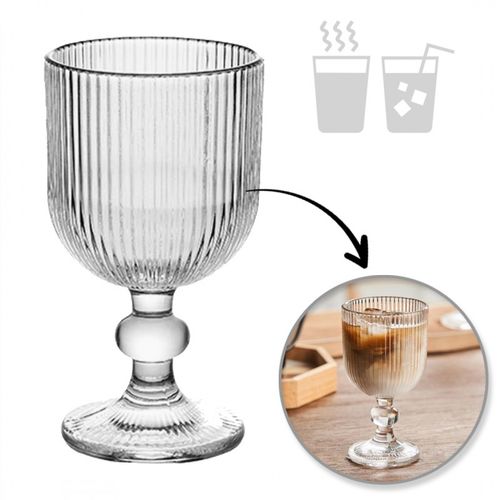 szklanka puchar ryflowany na nóżce - do kawy, deserów 255ml - szk160 na Arena.pl