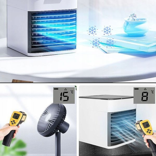PRZENOŚNY MAŁY KLIMATYZER USB NA WODĘ i LÓD 3W1 KLIMATOR DO DOMU WENTYLATOR zdjęcie 15
