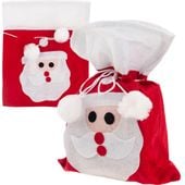 WOREK MIKOŁAJA 30x25 worki NA PREZENTY DUŻY CZERWONY OPAKOWANIE PREZENTOWE POMPON