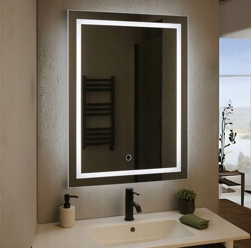 LUSTRO 50X70 Z WŁĄCZNIKIEM DOTYKOWYM OŚWIETLENIE LED LUNA na Arena.pl