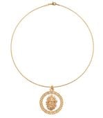 choker z monetą l bogini kali z białą emalią