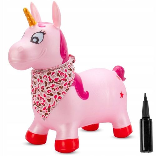 Skoczek gumowy dla dzieci JEDNOROŻEC 60 cm różowy perłowy z bandaną do skak na Arena.pl