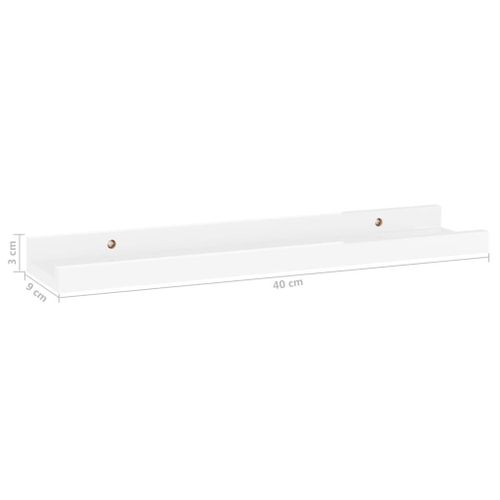 Półki ścienne 2 szt. połysk białe 40x9x3cm VidaXL na Arena.pl