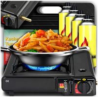 KUCHENKA GAZOWA TURYSTYCZNA PRZENOŚNA 2w1 + 4x KARTUSZ GAZ DO KUCHENKI 2024