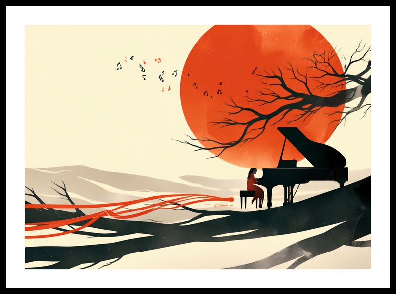 Plakat 59,4x42cm Pianistka zdjęcie 3