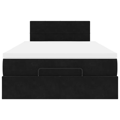 Łóżko otomana z materacem i LED, czarny, 120x190cm, aksamit na Arena.pl