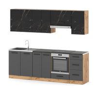 Kuchnia Modułowa Z Blatem Pojemna 2.4m Duża Wotan San Sebastian Szary Mat