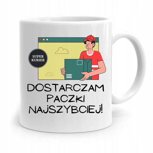 Kubek Prezent Dla Kuriera Dostarczam Paczki Z Nadrukiem Ze Zdjęciem na Arena.pl