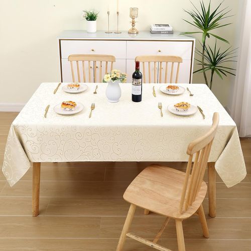 Obrus Żakardowy Plamoodporny Zmywalny 100x140 cm Beżowy Zestaw 2 Sztuki na Arena.pl