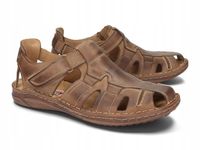 SANDAŁY NA RZEPY MĘSKIE SKÓRA POLSKIE 222 BRĄZ 46