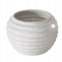 WAZON CERAMICZNY BIAŁY PĘKATY DEKORACYJNY RĘCZNE WYKONANIE NANNY 25X17 CM