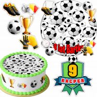ZESTAW OPŁATEK NA TORT 20CM + 16 POSTACI- PIŁKA NOŻNA SPORT +IMIĘ 15CM 18CM