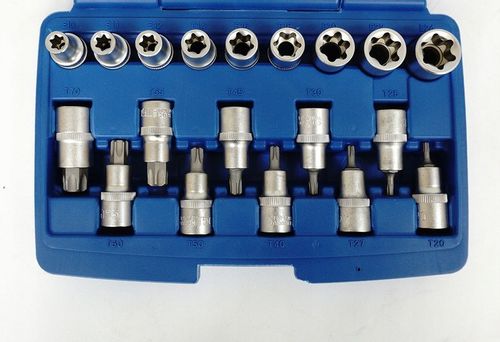 SILVER ZESTAW NASADEK TORX NASADKI KLUCZE NASADOWE E-TORX 1/2 19E SK-019-03 na Arena.pl