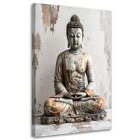 Obraz do salonu sypialni biura gabinetu, Budda Zen Spa na szarym