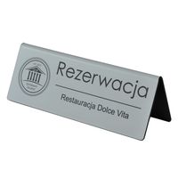 TABLICZKA INFORMACYJNA REZERWACJA NA STOLIK15x5 cm -10szt.
