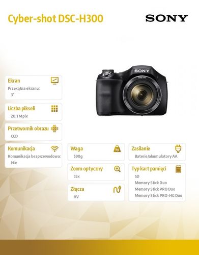 Sony Cyber-shot DSC-H300 black na Arena.pl