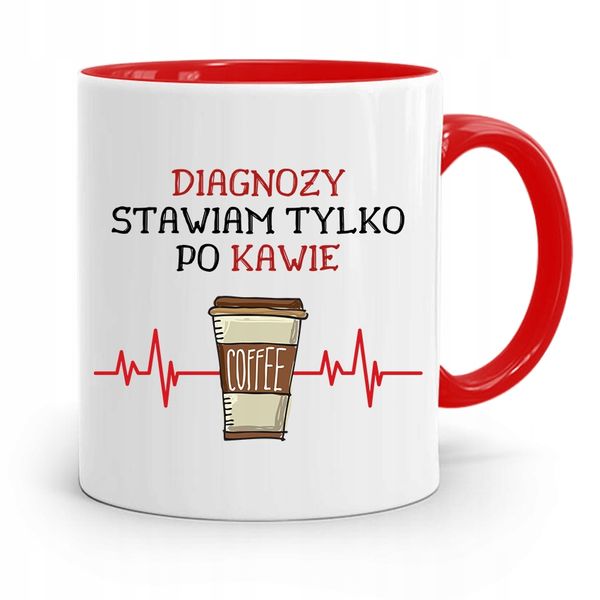 Kubek Czerwony Dla Doktora Diagnozy Po Kawie Z Nadrukiem Ze Zdjęciem zdjęcie 1