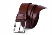 cezmar klasyczny pasek skórzany męski - brązowy, koniakowy 2,8 cm