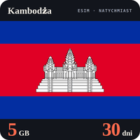 Karta eSIM Internet Kambodża 5 GB na 30 dni - bez rejestracji