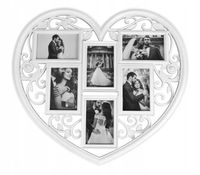 MULTI RAMKA BIAŁA 3D NA ZDJĘCIA ZDJĘCIE 10x15 ŚLUB FOTO SERCE DUŻE 58