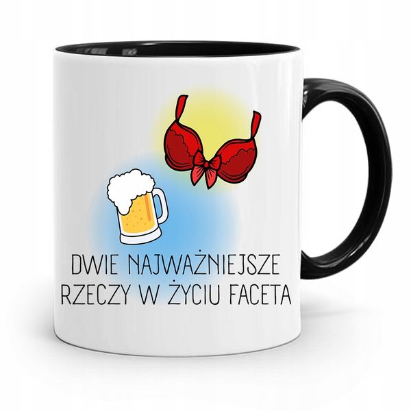 Kubek Czarny Śmieszny Zabawny Dwie Najważniejsze Z Nadrukiem Ze Zdjęciem zdjęcie 1