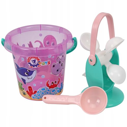 Zestaw Do Piasku Wiaderko Wiatrak Łyżka Do Lodów Dla Dzieci Technok 9970 na Arena.pl