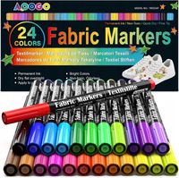 ZENACOLOR 32x Markery do tekstyliów Pisaki do Ubrań Tkanin Trwałe Flamastry