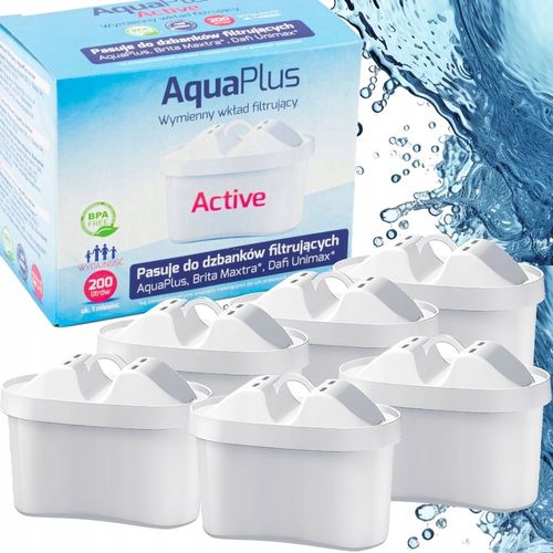 Wkład filtrujący filtry do wody AquaPlus Active do filtra dzbankowego x 6 na Arena.pl