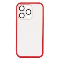 etui do iphone 14 pro w393 bezbarwny z czerwonym