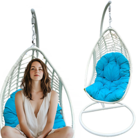 Fotel Wiszący BELLISSIMO Biały Technorattan Kokon Na Balkon Taras Patio