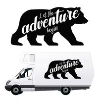 NAKLEJKA NA SAMOCHÓD niedźwiedź KAMPER auto przyczepę kempingową 140 cm