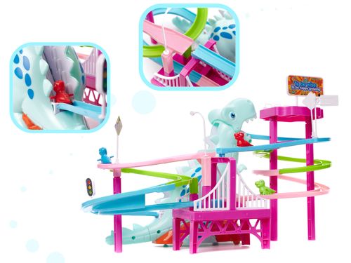 Tor Zjeżdżalnia Wyścig Dinozaurów Tor Dinozaur Ruchome Schody Światła na Arena.pl