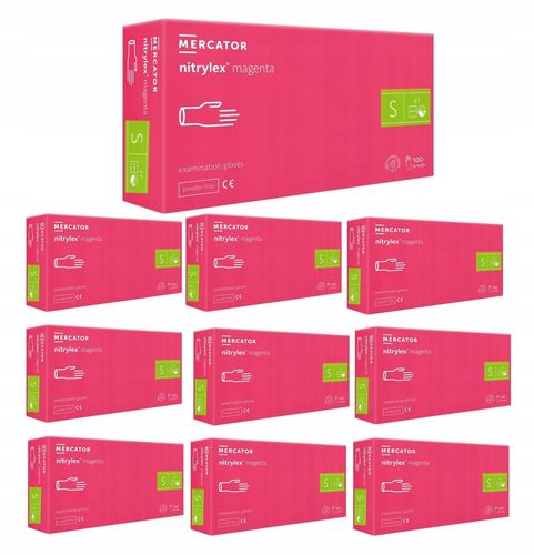 rękawice nitrylowe 100 szt. 7-s nitrylex magenta - 10 szt. na Arena.pl