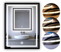 LUSTRO LED 110x120 COB 608 diod 3 BARWY W CZARNEJ RAMIE ALUMINUM + WŁĄCZNIK