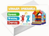 Wizytówki firmowe 200 szt DUŻO WZORÓW do wyboru WYNAJEM DMUCHAŃCA