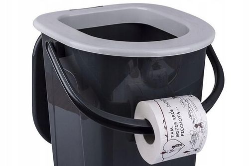 TOALETA TURYSTYCZNA PRZENOŚNA 22L WIADRO WC KIBEL Z DESKĄ UCHWYT + WORKI na Arena.pl