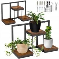 KWIETNIK METALOWY WISZĄCY NA ŚCIANĘ ŚCIENNY LOFTOWY RUSTYKALNY 3 PÓŁKI LOFT