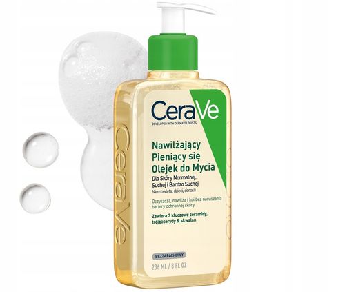 CeraVe Zestaw Olejek Nawilżający Pieniący Się 236ml Żel Oczyszczający 236ml na Arena.pl