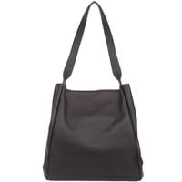 VERA PELLE torebka damska skórzana shopper z saszetką V508 c.brązowa