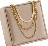 Pozłacany Naszyjnik Złoty 18K Stal chirurgiczna