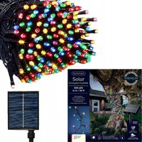 Lampki choinkowe ZEWNĘTRZNE solarne 500 LED do ogrodu kolorowe 11m