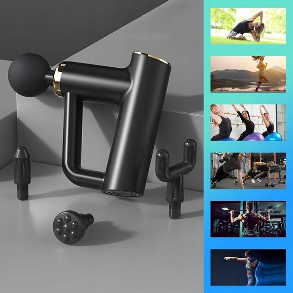 Pistolet do masażu Massage Gun Mini Czarny 4 końcówki Extralink zdjęcie 5