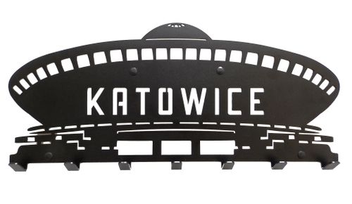 Metalowy wieszak ścienny na ubrania klucze loft KATOWICE SPODEK czarny na Arena.pl