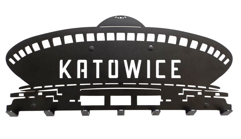 Metalowy wieszak ścienny na ubrania klucze loft KATOWICE SPODEK czarny zdjęcie 6