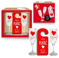 Walentynki 24 - Zestaw 2 Kieliszków Do Szampana I Zawieszką Na Drzwi