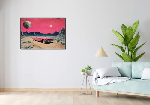 Plakat 100x70cm Kabriolet W Kosmosie na Arena.pl