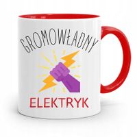 Kubek Czerwony Dla Elektryka Gromowładny Elektryk Z Nadrukiem Ze Zdjęciem